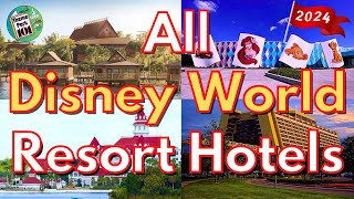 Walt Disney World HOTELS Overview  ALL DISNEY Resorts amp Hotels  2024  Orlando Florida [upl. by Llenart]