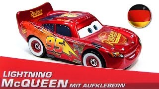 German Promo Lightning McQueen with Stickers mit Aufklebern Mail In Disney Pixar Cars [upl. by Marvel58]