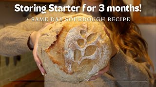 How to store SOURDOUGH STARTER amp use it to make sourdough bread Same day Sourdough Vlog [upl. by Annenn180]