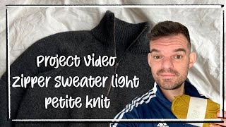 Zipper Sweater Light men by Petite Knit  Knitting Project Video Day 1 [upl. by Camilia]