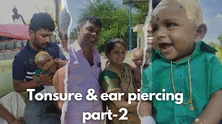 Tonsure amp Ear piercing video part 2 trendingvideo viralvideo earpiercing function salem feast [upl. by Anirbes]