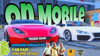 Playing Real GTA 5 on Mobile Offline  Horizon emulator Gameplay [upl. by Abebi]