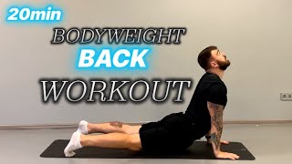 20 MINUTE Bodyweight BACK WORKOUT FOR STRONGER BACK AT HOME  NO EQUIPMENT [upl. by Goldsworthy]