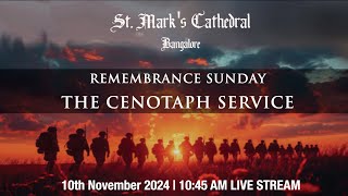 THE CENOTAPH SERVICE  St Marks 10th November 2024  1045 am  Live Stream [upl. by Euqinu42]