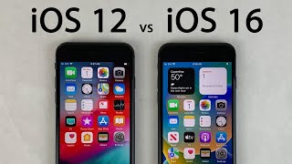 iOS 12 vs iOS 16 on iPhone 8  Old iOS vs Latest iOS [upl. by Dnomzed777]