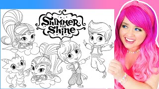 Coloring Shimmer and Shine Coloring Pages  Shimmer Shine Nazboo Zac amp Kaz  Markers amp Pencils [upl. by Harland17]