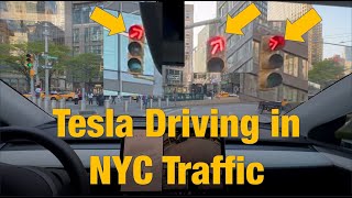 Tesla Struggles with Traffic and Nearly Runs a Red [upl. by Felton]