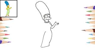 Como dibujar a MARGE SIMPSON de forma fácil  How to draw MARGE SIMPSON easy way [upl. by Abbotsen]