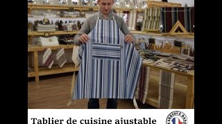 Tablier de Cuisine Fabriqué en France toile bleu [upl. by Kristi]