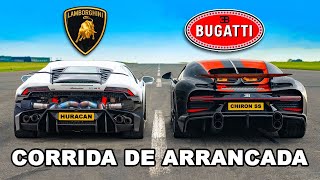 Bugatti Chiron SS vs Lamborghini Huracan de 1800 cv CORRIDA DE ARRANCADA [upl. by Reivaz957]