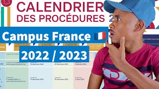 Le CALENDRIER campus France 2022 2023 🇫🇷 est là  Etudes en France [upl. by Jenifer350]