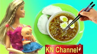 BÉ NA LÀM TÔ MÌ GÓI ĂN LIỀN MINI CHO BÚP BÊ KN Channel  ĐỒ CHƠI NHẬT BẢN POPIN COOKIN [upl. by Belier]