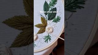 Woven wheel flowetrending embroiderydesigns wovenwheelstitch embroidery flowerembroiderydesigns [upl. by Arihsan]