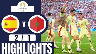 Spain vs Morocco 21 all goals amp highlights l OLYMPICS football spain morocco [upl. by Cuthbertson]