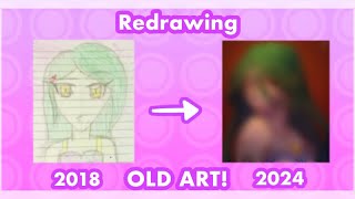 Redrawing OLD ART from 2018 😱‼️aka revealing my cringey past [upl. by Field]