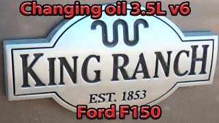 Ford 35L f150 king ranch oil change [upl. by Elrae739]