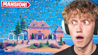 100 Players Land At The SECRET MANSION In Fortnite STACKED [upl. by Martelle]