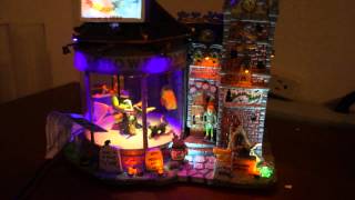 HALLOWEEN HAUNTED HOUSE LEMAX WITCHES BROOM SPOOKY 2012 TOWN MINATURE [upl. by Esiuolyram503]