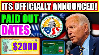 PAY DATES ANNOUNCED  BRAND NEW 2000 STIMULUS PACKAGE JUST GOT SIGNED  SOCIAL SECURITY SSI SSDI VA [upl. by Fast527]