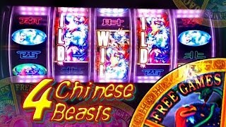 4 Chinese Beasts Bonus Hit  Aruze Gaming 1c Video Slots [upl. by Leay752]