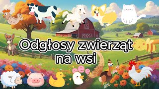 Odłgłosy zwierząt na wsi  nauka zwierząt  farma  dźwięki dla dzieci [upl. by Goldia]