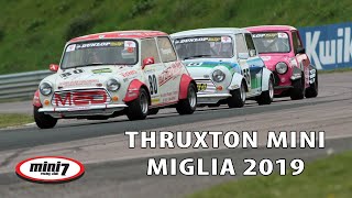 Mini Miglia epic race at Thruxton BTCC 2019 [upl. by Drannel]