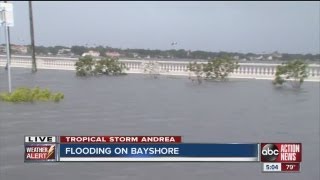 Flooding on Bayshore Blvd after Tropical Storm Andrea [upl. by Aittam]