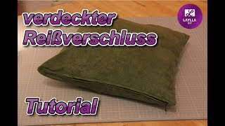 Kissenbezug mit verdeckten Reißverschluss nähen  DIY  Tutorial [upl. by Nilok382]