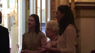 The Queen and The Duchess of Cambridge view the Royal Wedding Dress Exhibition [upl. by Tome312]