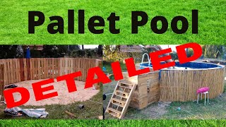 Above Ground Pallet Pool Detailed DIY [upl. by Gnilrac502]