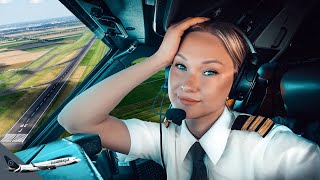 BOEING 737 GUSTY LANDING Amsterdam Schiphol Airport RWY27  Cockpit View  Life Of An Airline Pilot [upl. by Huskamp247]