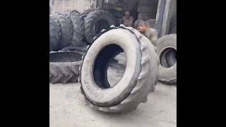 Amazing Technique to Retreading of Old Tractor BigTire in Beautiful Way  Replace a Tractor Tire [upl. by Lladnik]