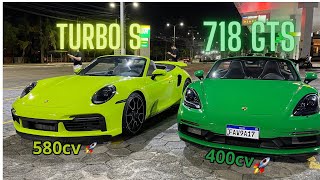 PORSCHE em doze dupla 🤩 TURBO S  718 GTS [upl. by Yramliw]