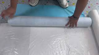 self adhesive white floor dust cloth underground covering made by china manufacturer [upl. by Darbee228]