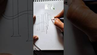 unique lettering art drawing trending youtubeshorts shorts [upl. by Irisa12]