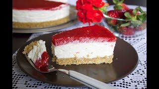 Cheesecake alle fragole senza cottura  Ricetta [upl. by Nedgo]