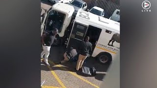 Armed cashintransit robbery caught on camera in Pretoria [upl. by Herald]