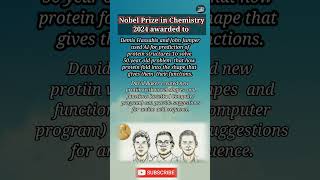 Nobel Prize in Chemistry 2024 awarded to NobelPrize ViralShort [upl. by Albright]