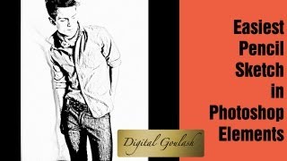 Learn Photoshop Elements  Easiest Pencil Sketch [upl. by Enelrad601]