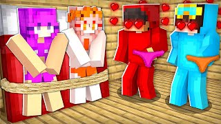 TIED FAN ZOEY and MIA VS CASH and NICO in Minecraft  Cash TV [upl. by Xxam]