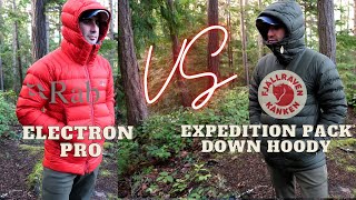 Rab Electron Pro VS Fjallraven Expedition Pack Down Hoodie Fjällräven  Down Jacket Battle [upl. by Nileuqcaj]