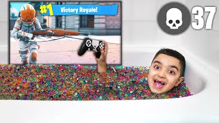 My Little Brother Plays Fortnite In A Bathtub Filled With Orbeez FORTNITE ORBEEZ BATH CHALLENGE [upl. by Miguel304]