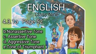 page 52 Class 9 English 431 Nonassertive Tone Assertive Tone Aggressive JBNW Jbknowledgeworld [upl. by Jemma]