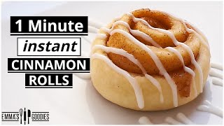 1 Minute INSTANT Fluffy CINNAMON ROLLS [upl. by Kendre]