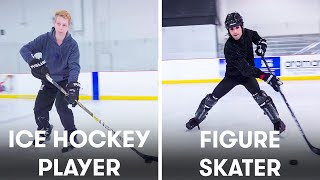 Figure Skaters Try to Keep Up With Hockey Players  SELF [upl. by Kilbride]