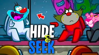 Part2 Oggy And Jack Playing Funny HIDE AND SEEK in Among us😂😂😂 [upl. by Bigford]