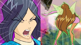 Flora gets hit and Helia does nothing but scream  Winx Club Clip [upl. by Hsiwhem]