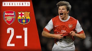 ARSHAVIIIIIIIIN  Arsenal 21 Barcelona  Champions League highlights  Feb 16 2011 [upl. by Archie]