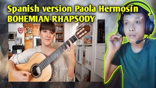 First time REACTION Paola Hermosín Bohemian Rhapsody fingerstyle Gitar [upl. by Lyontine]