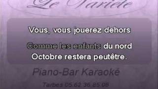 Francis cabrel quot octobre quot Karaoké [upl. by Trant]